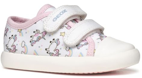 Geox Bébé Fille B GISLI Girl B Basket, White/Pink, 20 EU