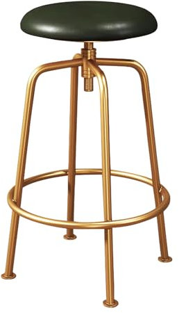 Widppsopt Verstellbare Barhocker ohne Rückenlehne, PU-Leder, drehbar, Barstühle, Küchen-/Pubhocker für Theke, Frühstücksbar, Café, Pub, Grün