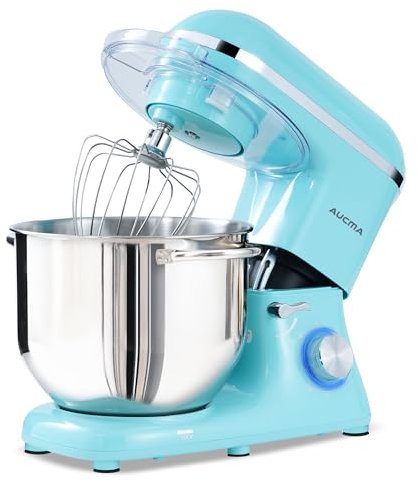 Aucma Stand Mixer, 7.5L Food Mixer for Baking with Bowl, 6 Speeds Electric Kitchen Mixer with Dough Hook, Whisk & Beater 1400W (7.5L,Blue)