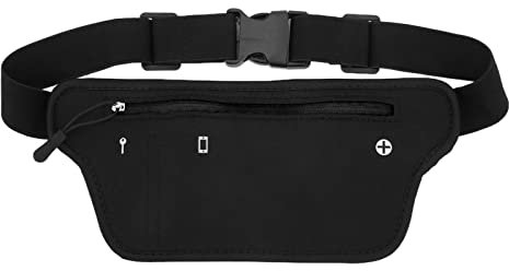 Neopren-Laufgürteltasche mit elastischem Band für Sportbegeisterte (Black)