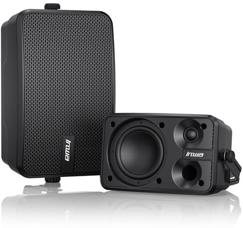 Inwa Outdoor Bluetooth Lautsprecher, Aktive Passive Wandhalterung Lautsprecher, wasserdichte Drahtlose Stereo Sound Set W/Aux in, Soundsystem Geeignet für Pavillon (Paar, 400W Spitzenleistung, MZ622)