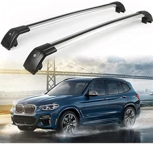 GuGuoZZ Aluminium Dachträger Relingträger für BMW X3 G01 2018-2021 Dachgepäckträger für Fahrradträger Dachboxen Oder Als Skihalter