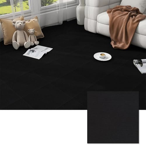 Cooalinar Selbstklebende Teppich Bodenfliesen,Waschbare Teppichfliese,BodenbeläGe Aus Teppichfliesen,Teppichfliesen Selbstliegend,Selbstklebend Und Zuschneidbar,FüR Wohnzimmer,Schlafzimmer