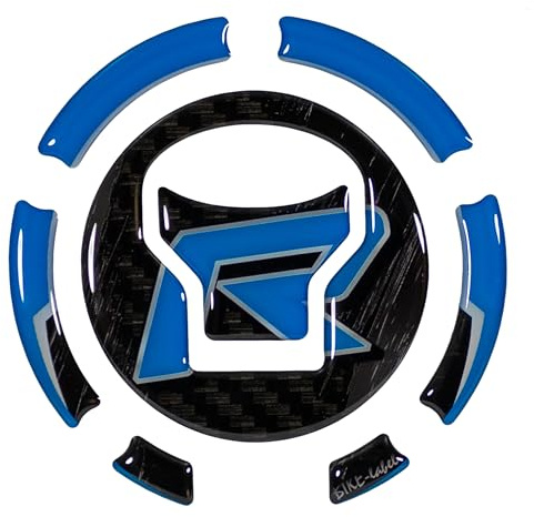 Tankpad 3D-Gel Sticker Carbon Effekt kompatibel für Honda CB125R Blau X600066VA
