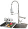 JQQJZLC Matte Black Pull-out Kitchen Faucet 360 Grados giratorios Fregadero de la Cocina Montaje de encimera de encimera High Arco 2 Funciones de Primavera (Color: Cepillo de níquel)