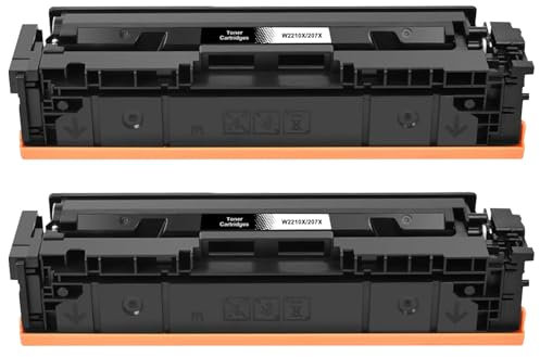 Yowell 207X Toner Schwarz Mit Chip Kompatibel für HP 207X 207A für HP Color Laserjet Pro MFP M283fdw Toner für Color Laserjet Pro M255dw M282nw M283fdn M255nw M283 M282 M255 W2210A W2210X - 2 Schwarz