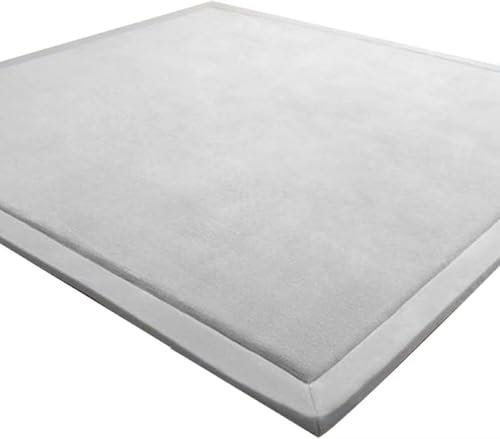 LEHOUR Premium Korallen Samt Krabbelmatte Baby - 2cm Extra Dicke, Antirutsch Spielmatte, Geeignet als Kinderzimmer Teppich (Grau, 200 * 300CM)