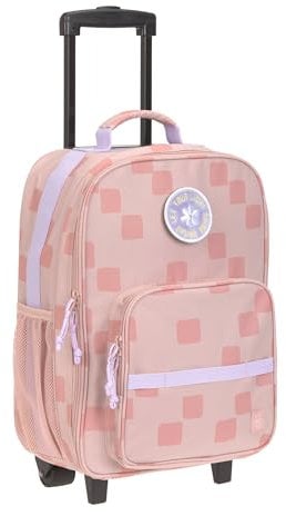 LÄSSIG Kinderkoffer Trolley Reisekoffer mit Teleskopstange und Rollen für Kinder Handgepäck/Trolley Pattern Party Rose