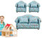 Puppencouch, Miniaturcouch,Winziges Möbelzubehör -Moderne Puppenhausmöbel im Maßstab 1:12, Miniatursofa mit Kissen für das Wohnzimmer des Puppenhauses