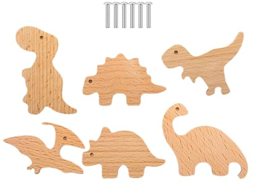 Generisch 6 Stk Schrankknöpfe Holz Kinderzimmer, Tierform Möbelknöpfe Kinder Mit Schrauben, Möbelknöpfe Schubladenknopf, Holz Schubladengriff, Holzknöpfe Schrank, Holzgriffe Für Schränke
