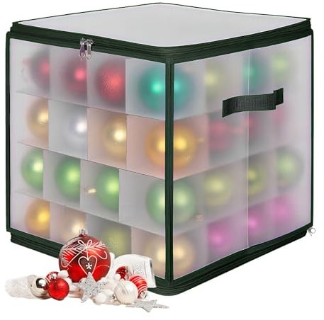 Relaxdays Weihnachtskugel Aufbewahrungsbox, für Christbaumschmuck, Kunststoff, Pappe, Kugelbox, Größenwahl, Farbwahl