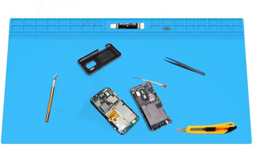 Lötmatte Extra Groß 70x40cm Silikon Lötmatte Antistatische Reparatur Matte Hitzebeständige 500℃ Magnetmatte Soldering Matte für Elektronik, Telefon, Laptop, Reparatur