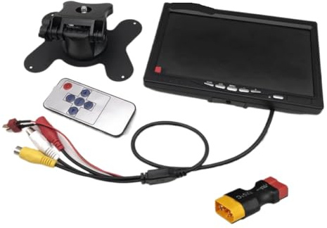 Écran vidéo de Moniteur FPV de 7 Pouces, écran LCD TFT Couleur 1024x600 avec Pare-Soleil 500 CCD Mm, Compatible avec Drone RC FPV Quadcopter(Only Monitor)