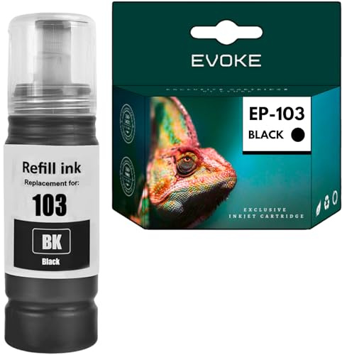 EVOKE 103 XL Tinte kompatibel zu Epson EcoTank L3251 L3250 L3150 L3151 L3260 L3256 Schwarz (Black) 4500 Seiten 70 ml