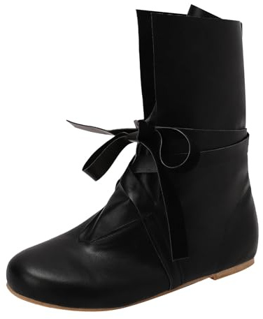 Botas Medievales Sin Cordones para Hombre Calzado Punk Y Cómodo Zapatos Casuales De Cuero con Planta Acolchada Antideslizante Botines para Uso Diario