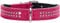 HUNTER DIAMOND PETIT Halsband für kleine Hunde, Leder, mit Strasssteinchen, 42 (S), pink/schwarz