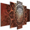 decomonkey Bilder Mandala 200x100 cm 5 Teilig Leinwandbilder Bild auf Leinwand Wandbild Kunstdruck Wanddeko Wand Wohnzimmer Wanddekoration Deko Modern Abstrakt