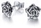Rose Ohrstecker S925 Sterling Silber Blume Ohrstecker Romantische Valentinstagsgeschenke für Frauen Mädchen, oxidierte Ohrstecker