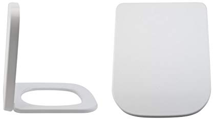 MILANO White Toilet WC Quick Release Soft Close Seat 350 x 410mm | Duroplast Construction. Quick Release Design. Contemporary Style. Soft Close Hinges. Top Fix Installation. Includes Fixings.