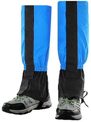 Luwint Waterproof Kids Leg Boot Gaiters - Hiking Hunting Climbing Gear for 6-12 Yrs Old Girls Boys (Blue)