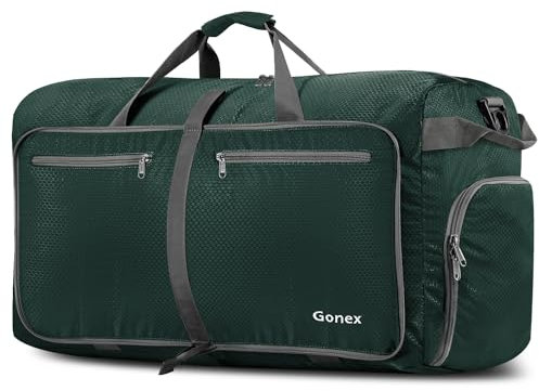 Gonex Leichter Faltbare Reise-Gepäck 100L Duffel Taschen Sporttasche für Reisen Sport Gym Urlaub Dunkelgrün