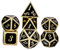 Yourandoll 7 STÜCKE Zinklegierung Metall Würfel Polyedrische Würfel D20 D12 D10 D8 D6 D4 für Dungeons und Dragons DND RPG MTG Würfel Tischspiele 16mm (Schwarz Gold)