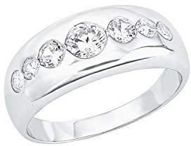s.Oliver Damen-Damenring 925er Silber 7 Zirkonia 56 Silber 32013185