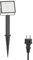 ledscom.de LED Gartenstrahler FLIN mit Erdspieß, 15cm Sockel & Stecker für außen, schwarz, Scheinwerfer, IP66 wasserfest, 837lm warmweiß