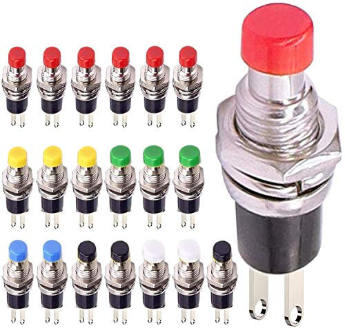 VISSQH 30 pcs Mini Interruttore Di Pulsante Momentaneo, ON/OFF Interruttore Utilizzato per il controllo di avviamento elettromagnetico contattore relè e altri circuiti elettrici