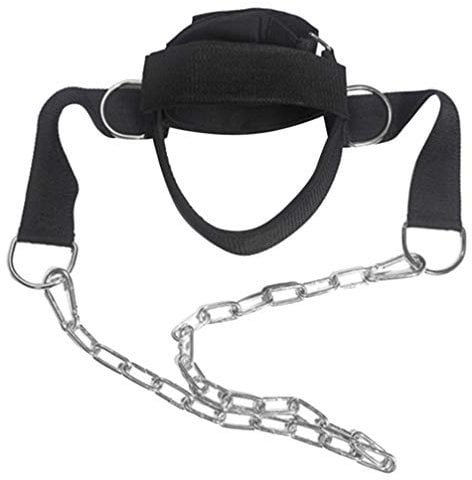 Vosarea Fitness Kopfgurt Sport Nacken Training Gürtel mit Kette für Erwachsene Gym Krafttraining Bodybuilding Ausrüstung Fitnessgeräte