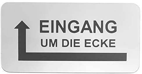 Hinweisschild Eingang um die Ecke Pfeil Links Rechts Selbstklebend 4 Größen Silber (80x40mm Eingang Links)
