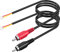 RCA to Speaker Wire Adapter, 18AWG 2 Pack 3ft RCA Male Plug to Bare Cable Open End, UIInosoo Audio Cable, Red and Black