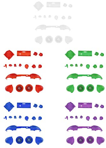 Game Controller Trigger Buttons RT LT RB LB Button Full Button Mod Kits für ABXY Buttons, Ersatz Game Controller Button Kit für Series X/S(transparent weiß)