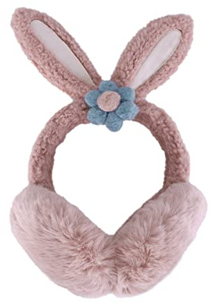 ITODA Earmuffs Winter Ohrenwärmer Flauschig Hasenohren Ohrenschützer Mädchen Damen Ohrwärmer Faltbar Ohrenschutz Earband Kuschelig Plüsch Ohrmuscheln Warm Winddicht Winteraccessoire Outdoor Geschenk