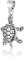 NKlaus beweglicher Kettenanhänger Schildkröte aus 925 Silber Amulett Talisman 4305
