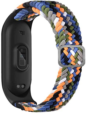 Mi-Case Nylon Solo Loop Braided Armband Kompatibel für Xiaomi Mi Band 6/Mi Band 5/Mi Band 4/Mi Band 3, Nylon Armbänder Uhrenarmband Sport Ersatzband für Xiaomi Mi Band 6/5/4/3(2 Stück) (Vaquero)