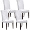 SHILV. HOME 100% Wasserdicht Esszimmer Stuhl Abdeckung Stretch Jacquard Parsons Stuhl Slipcover Abnehmbar Waschbar Stuhl Protector (Weiß,Set of 4)