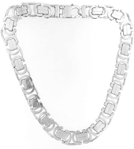 Original italienische Etrusker Königskette flach 925 Silber 17 mm breit 55 cm Silberkette Halskette Damen Herren Schmuck ab Fabrik tendenze Italy
