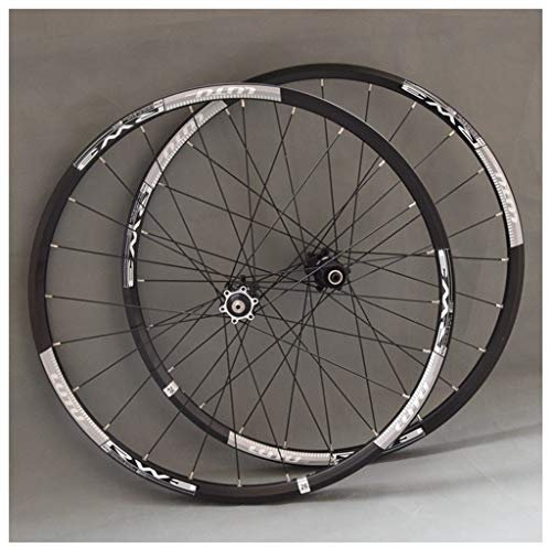 MTB-Laufradsatz 26/27.5/29 Zoll Scheibenbremse Doppelwandige Felge Fahrrad Vorder- & Hinterräder QR-Nabe 32H 7/8/9/10/11 Gang Kassette (Color : Black, Size : 26inch)