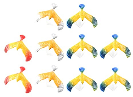 NUOBESTY 10 Stücke Schwebevogel Balance Vogel Spielzeug Balance Eagle mit Pyramidenständer Balancing Bird Balancieren Kinder Spielzeug für Kinder Lernspielzeug