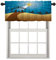 BaoNews Dunkelblaue Krippe Weise Männer Küchenvolant für Fenster, S Weihnachtsstern Verdunkelung Volants Vorhänge Mehrlagige Polyester Vorhänge für Küche Schlafzimmer, 132 x 45 cm