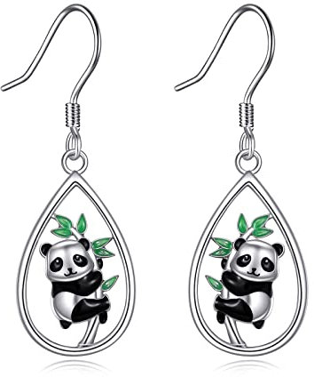 VONALA Panda Ohrringe 925 Sterling Silber Niedliche Tier Combo Hängend Ohrringe Panda Schmuck Geschenk für Frauen Damen