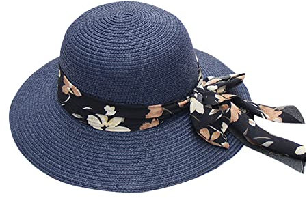 Sommerhüte für Frauen, breite Bongrace-Frauen, Strandhut, kleines, Sonnenkappe, Faltbare Damenhüte Sonnenhut Damen Türkis