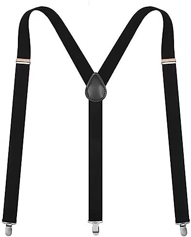 qijiefenCC Hosenträger für Herren 2,5cm Breit Y- Back Elastisch und Verstellbar Hosenträge,3 Starken Clips,für Herren und Damen,elastisch und längenverstellbar