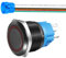 Gebildet Botón Pulsador Momentáneo de Acero Inoxidable de 22mm 110V-220V LED 1NO1NC SPDT Botón Impermeable de Encendido y Apagado con Enchufe de Cable (LED rojo y Carcasa Negra)