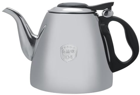 Stainless Steel Tea Pot, Small Teapot Gooseneck Kettle Tovetop Teapot Hot Water Heater Coffee Kettle Diffuser Pot for Stove Top Induction Hob(1.2L)