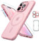 ESR Cover per iPhone 15 Pro (5 in 1 Set), Custodia opaca con protezione dello schermo e delle lenti della fotocamera, Compatibile con MagSafe, Protezione di livello militare, Serie Classic,rosa