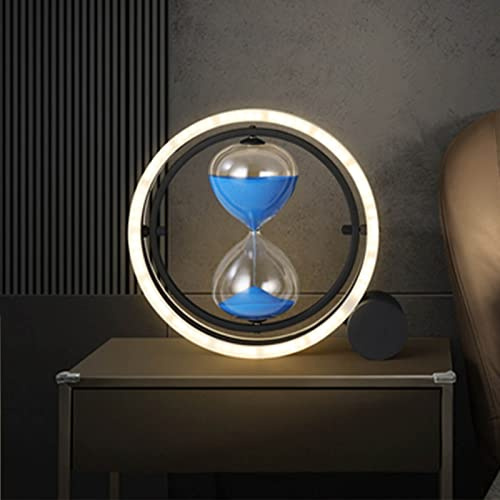 Quicksand Sandszene Tischleuchte, Sandszene Quicksand Art Dynamisches Rundglas Sandscape LED Innenbeleuchtung Schreibtischlampe Bürodekor Sehr interessant (Farbe: blau) (Colo