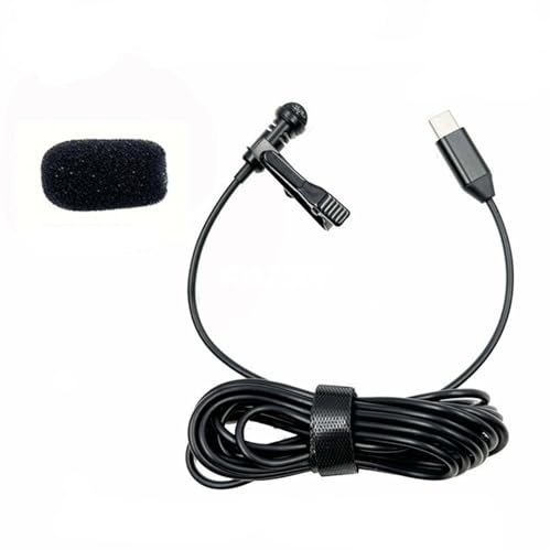 MICMXMO Microfono USB C Lavalier per iPhone 16 15 Pro Max, iPad Pro 10 iPad Air 5/4, MacBook Pro/Air, Android Type-C Device, Galaxy S23/S22 Tab S9, Clip On Mini MIC per Live Streaming, 3M