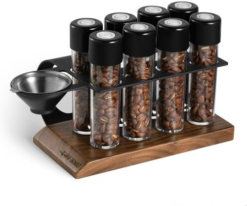 MHW-3BOMBER Coffee Bean Cellars Tubes Single Dose Coffee Bean Storage with Hopper 8 Tubes with Exhaust Valve C5152